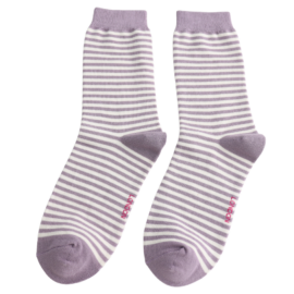 Miss Sparrow Simple Stripe Lavender Socks