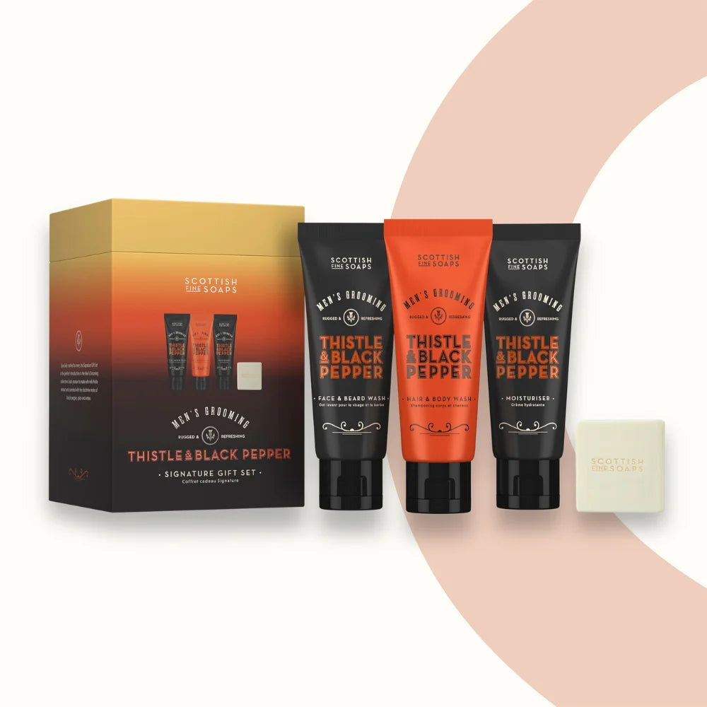 Scottish Fine Soaps Male Grooming Thistle And Black Pepper Signature Gift Set
