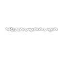 Permanent Jewellery Anklet Sterling Silver Flat Heart Link Chain 27cm