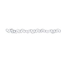 Permanent Jewellery Anklet Sterling Silver Flat Heart Link Chain 27cm