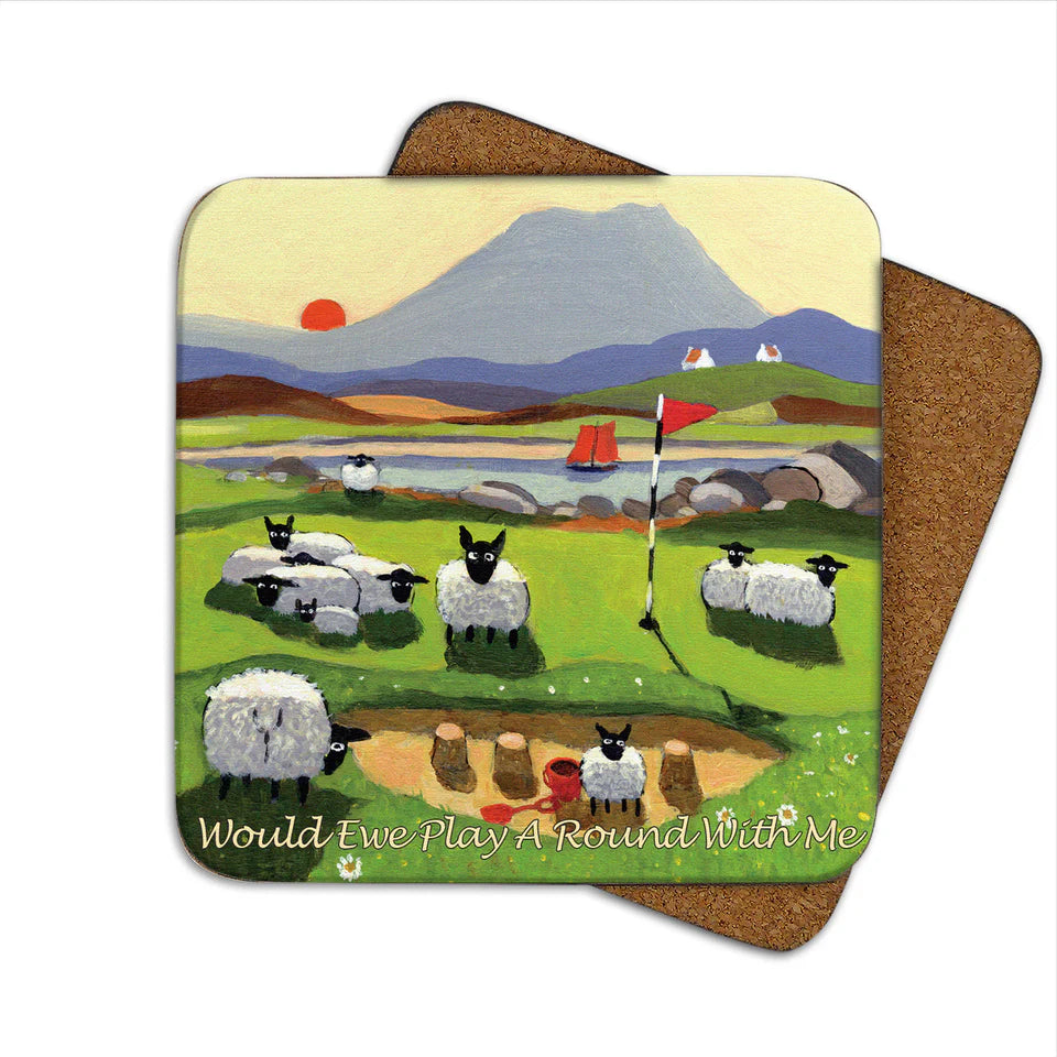 Thomas Joseph Would Ewe Play a Round With Me Coaster