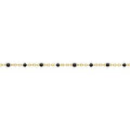 Permanent Jewellery 14ct Yellow Gold Bracelet Flat Cable Chain With Black Epoxy Beads