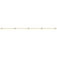 Permanent Jewellery 14ct Gold Bracelet Flat Cable Chain with 3mm White 3A Cz