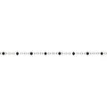 Permanent Jewellery Sterling Silver  Bracelet 21cm Flat Cable Chain With Black Epoxy Beads