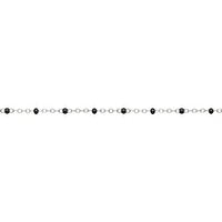 Permanent Jewellery Sterling Silver  Bracelet 21cm Flat Cable Chain With Black Epoxy Beads