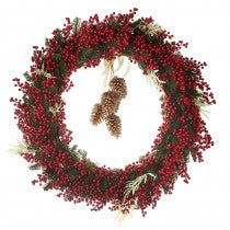 Heaven Sends Red Berry Wreath With Gold Wreath