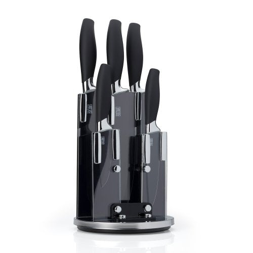 Taylor's Eye Witness Brooklyn Revolving Knife Block Set Chrome 5 Piece