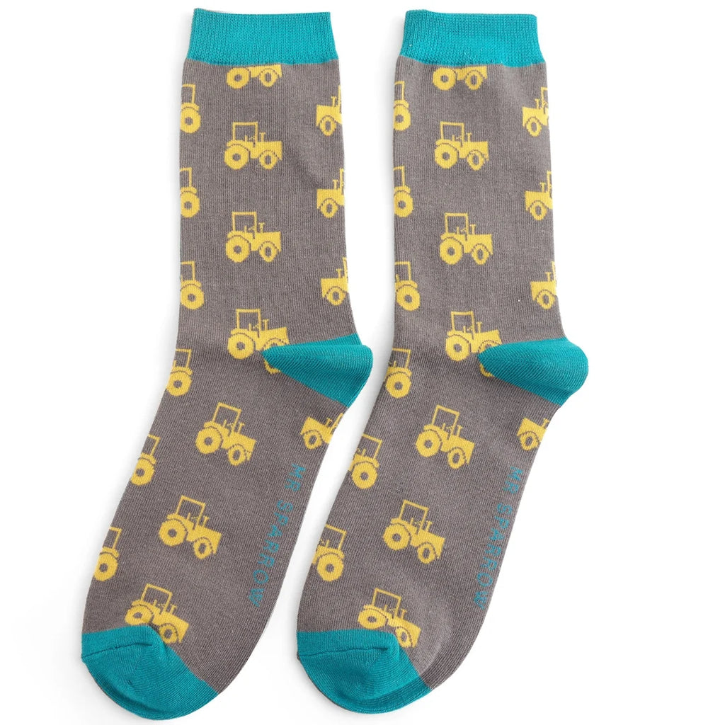 Mr Sparrow Tractors Socks Charcoal