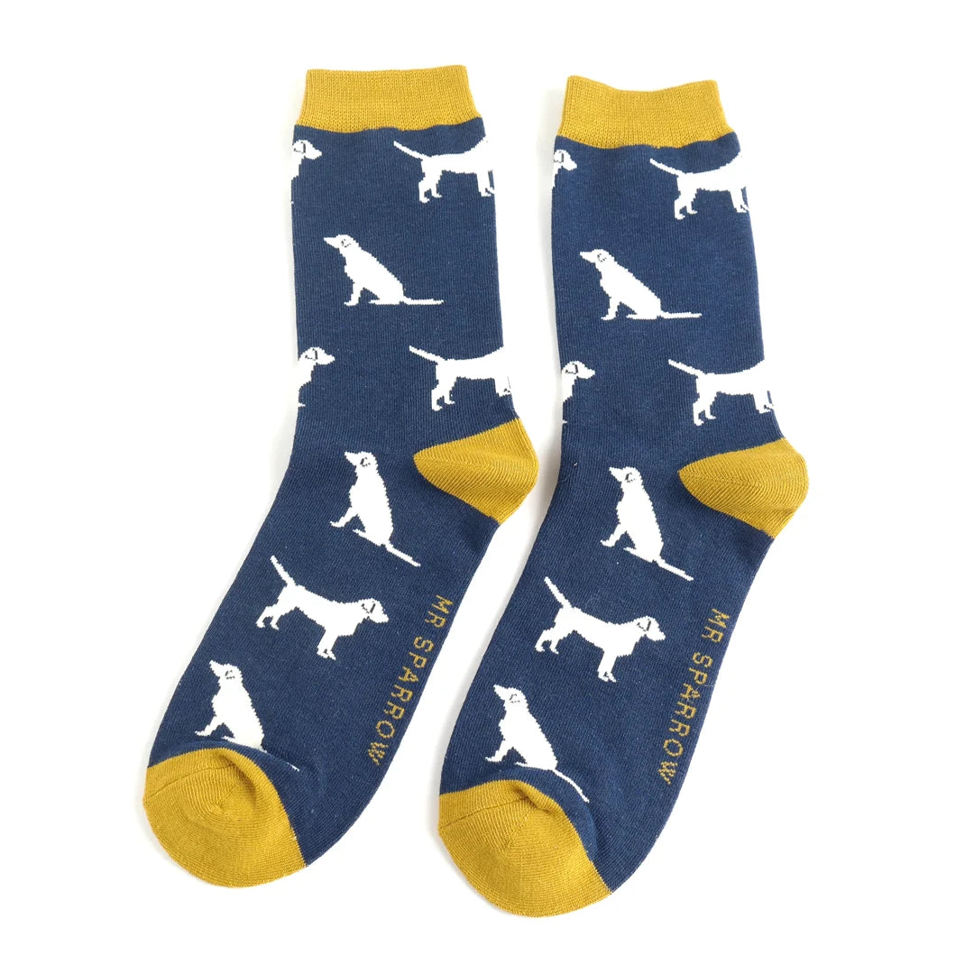 Mr Sparrow Labradors Socks Navy