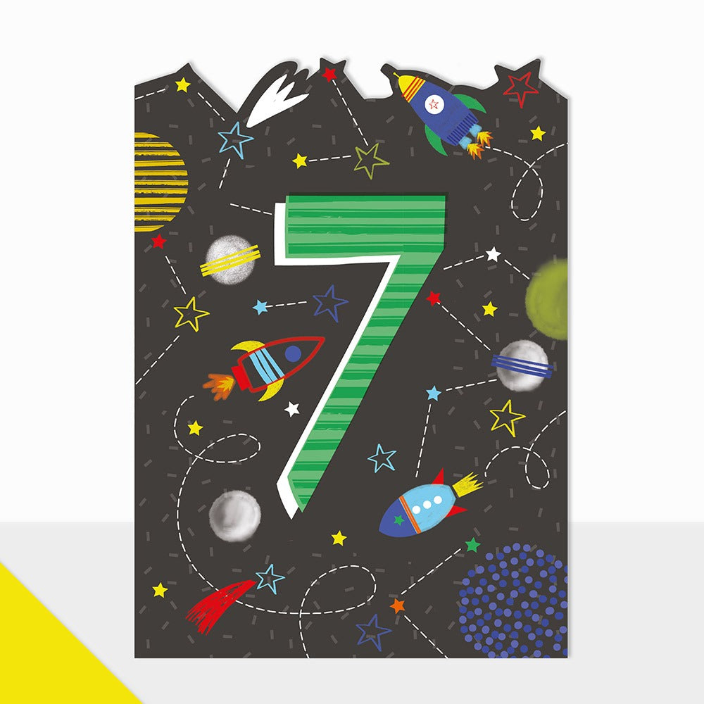 Laura Darrington Design Artbox Greeting Card 7th Birthday Cosmic Pattern