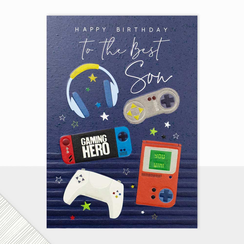 Laura Darrington Design Halcyon Greeting Card To The Best Son Gaming