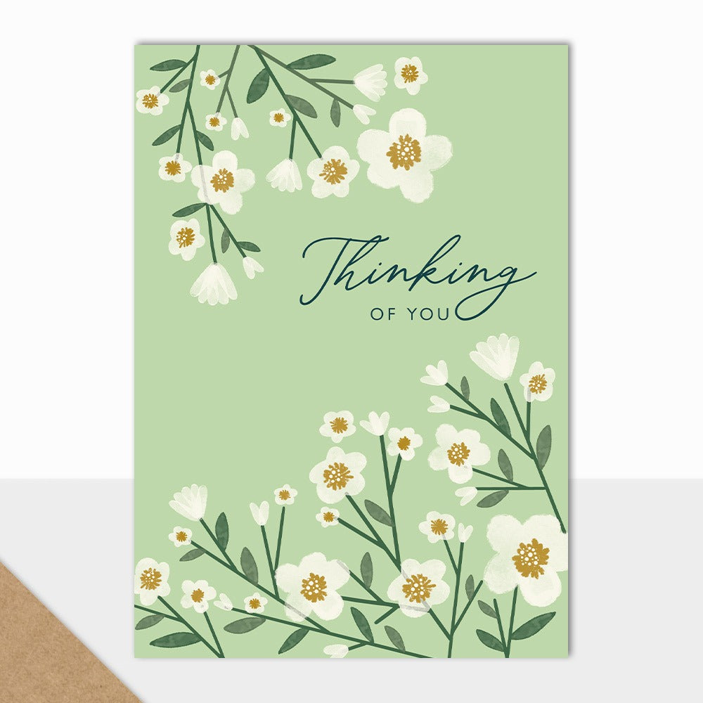 Laura Darrington Design Eden Greeting Card Thinking of You Green Floral