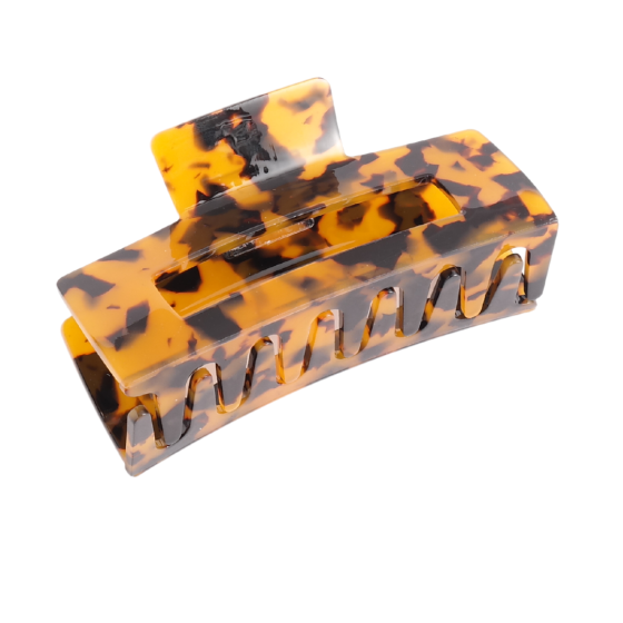 Pure Fashion Rectangle Hair Claw Brown Tortoiseshell