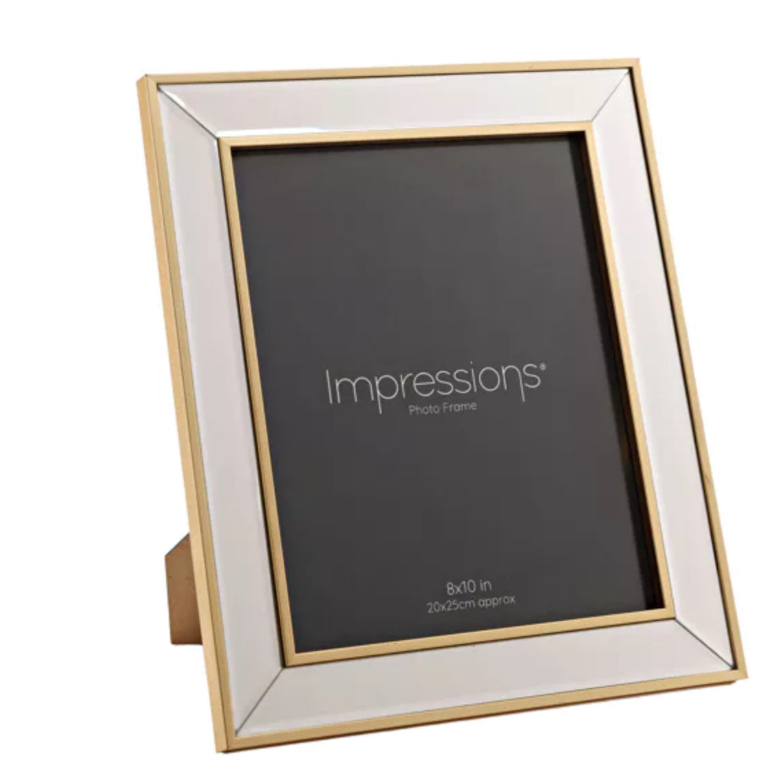 Impressions Mirror Photo Frame Gold Border Corner Bevel 8x10