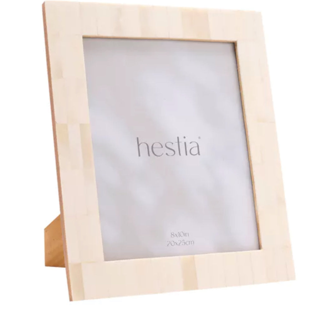 Hestia Wide Border White Bone Photo Frame 8x10