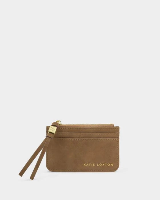 Katie Loxton Gift Boxed Coin & Cardholder Caramel Suedette