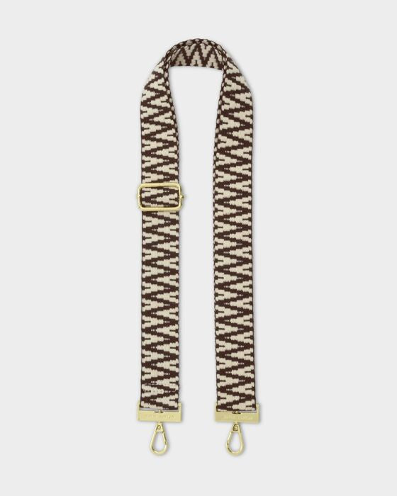 Katie Loxton Canvas Strap Chocolate Zig Zag
