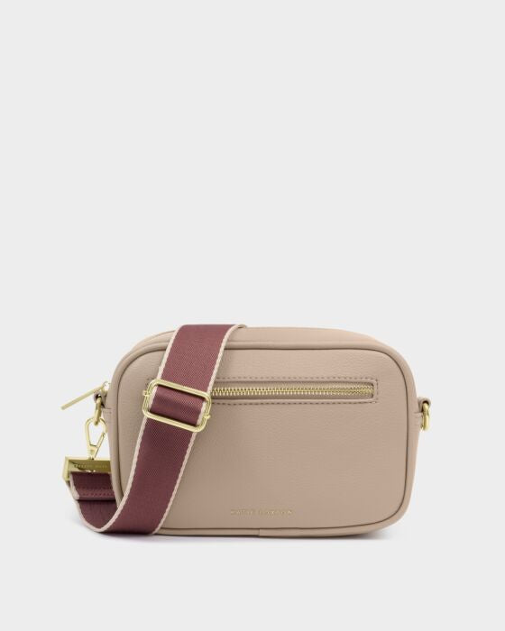 Katie Loxton Canvas Strap Deep Rose Tipped Stripe