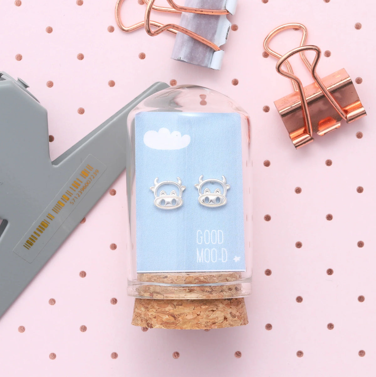 Attic Creations Little Note Cow Earrings