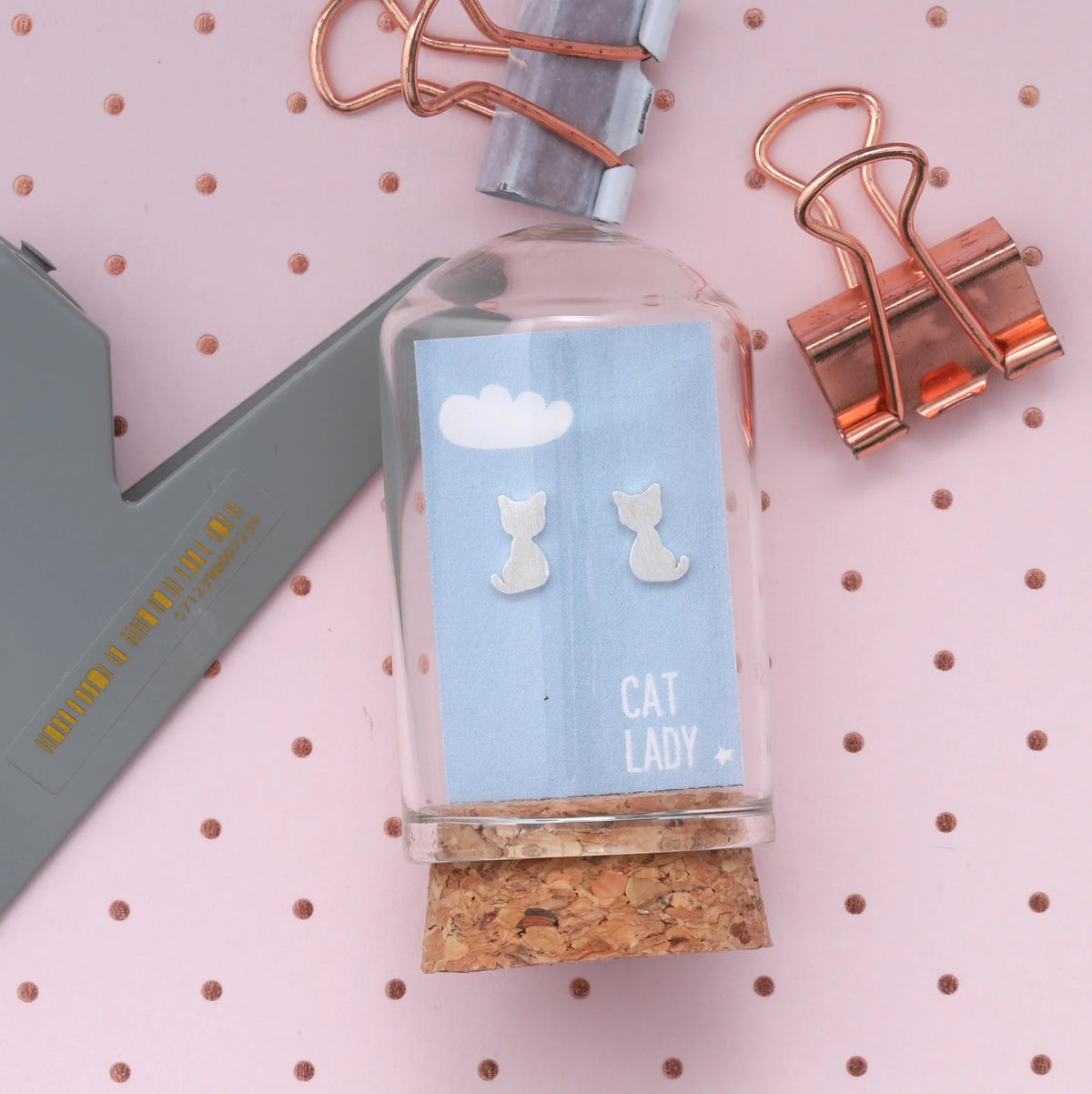Attic Creations Little Note Cat Earrings