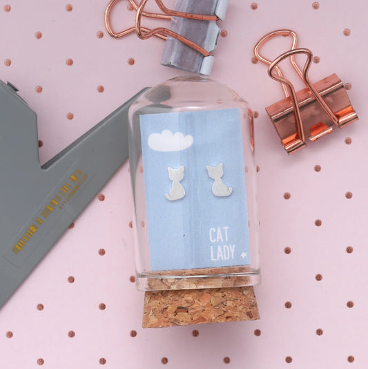 Attic Creations Little Note Cat Earrings