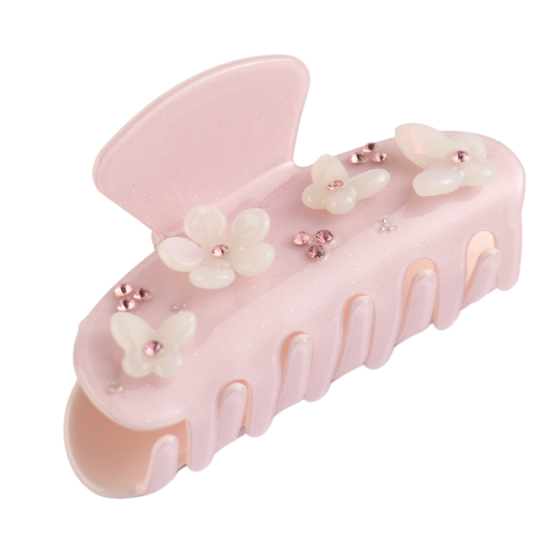 Red Cuckoo Flower Hair Claw Clip Pink