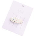 Red Cuckoo Oval Hair Clip White