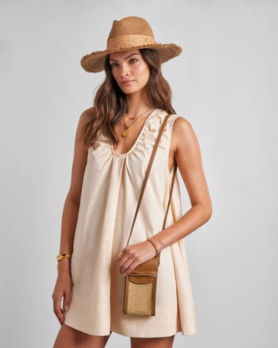 Katie Loxton Porto Raffia Cell Bag Cognac/Natural Raffia