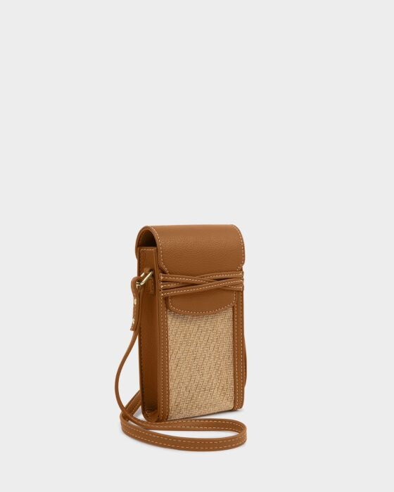 Katie Loxton Porto Raffia Cell Bag Cognac/Natural Raffia