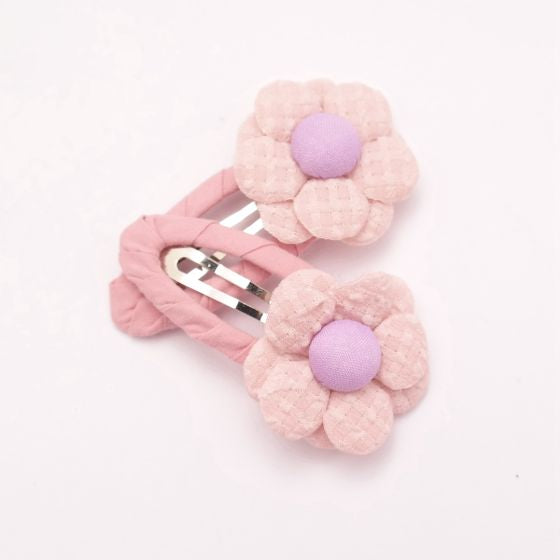 Flower Hair Clips Twin Pack Pink