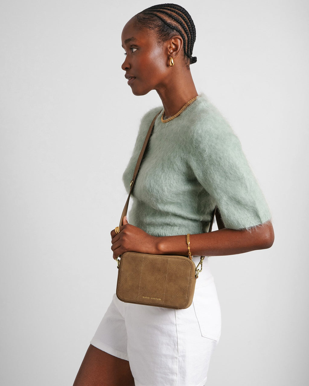 Katie Loxton Avery Small Crossbody Bag Caramel Quilted