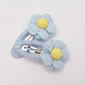 Flower hair Clips Twin Pack Blue