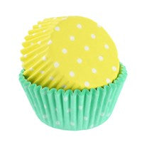 Culpitt Baked With Love Baking Cases Spotty Green & Yellow 50pack