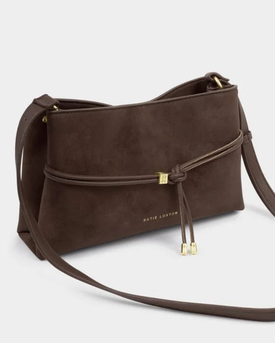 Katie Loxton Lori Crossbody Bag Bitter Chocolate Suedette