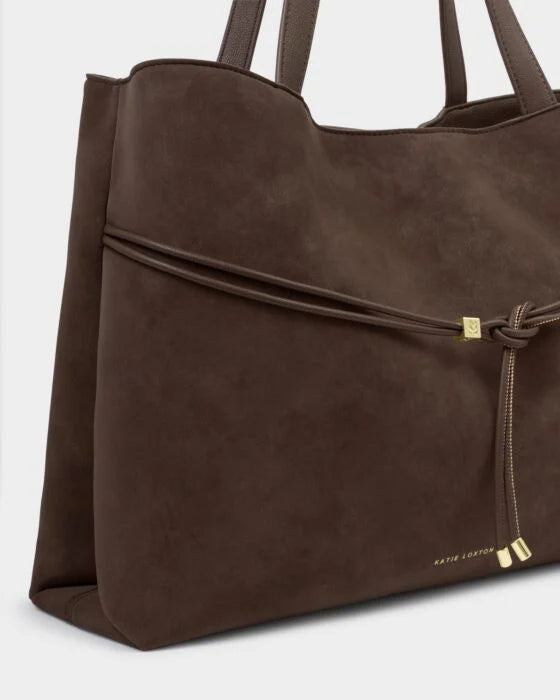 Katie Loxton Lori Tote Bag Bitter Chocolate Suedette