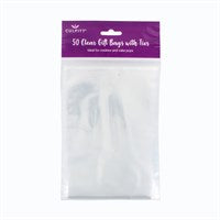 Culpitt Small Clear Gift Bags With Ties 101x152mm 50 Pack