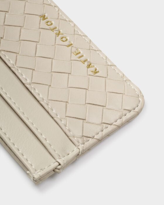 Katie Loxton Nova Woven Texture Cardholder Off White Woven