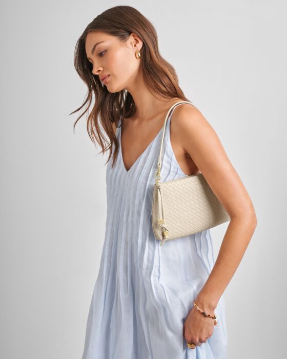 Katie Loxton Nova Small Shoulder Bag Oyster Woven