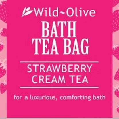 Wild Olive Bath Tea Bag Strawberry Cream Tea