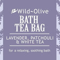 Wild Olive Bath Tea Bag Lavender Patchouli And White Tea