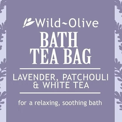 Wild Olive Bath Tea Bag Lavender Patchouli And White Tea