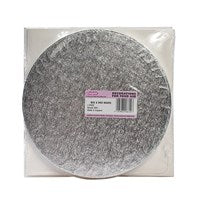 10" Round Silver Cake Drum Board & White Cake Box Combo