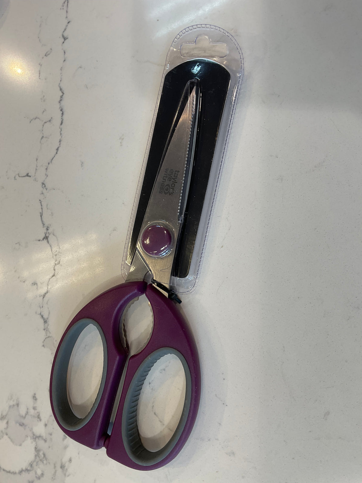 Taylors Eye Witness Kitchen Scissors Soft Grip Purple