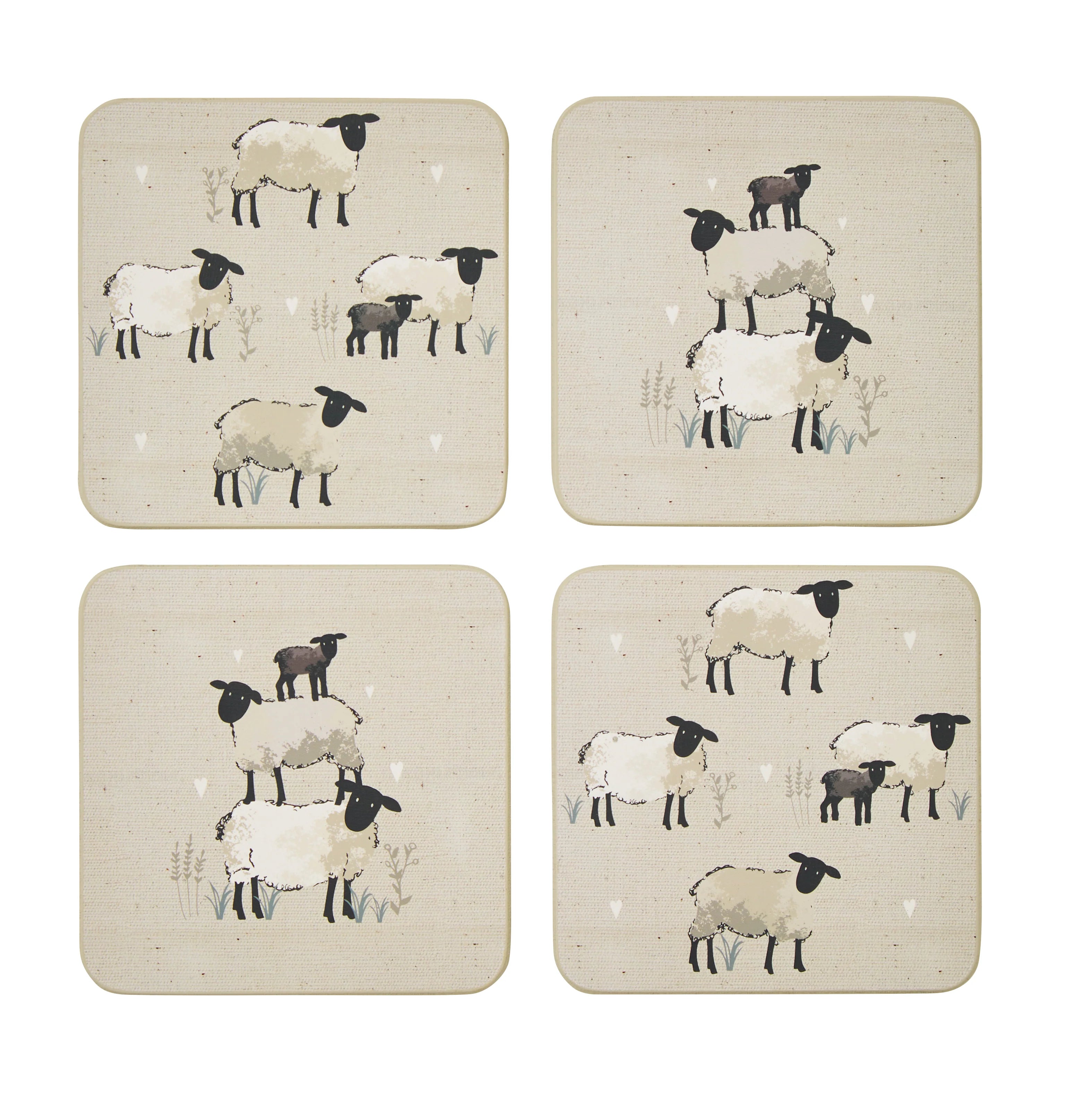 Cooksmart Highland Sheep Coasters Set of 4