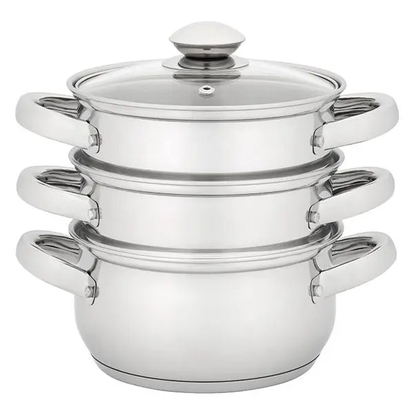 Judge Essentials Steamer 3 Tier Glass Lid 16cm
