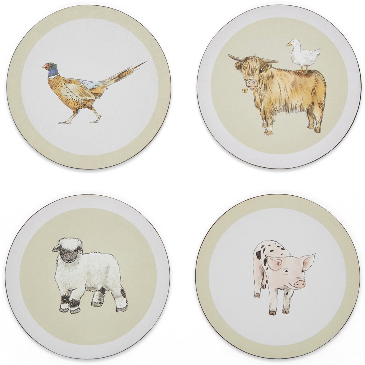 Buttercup Farm Pack of 4 Round Coasters