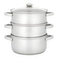 Judge Essentials Steamer 3 Tier Glass Lid 22cm