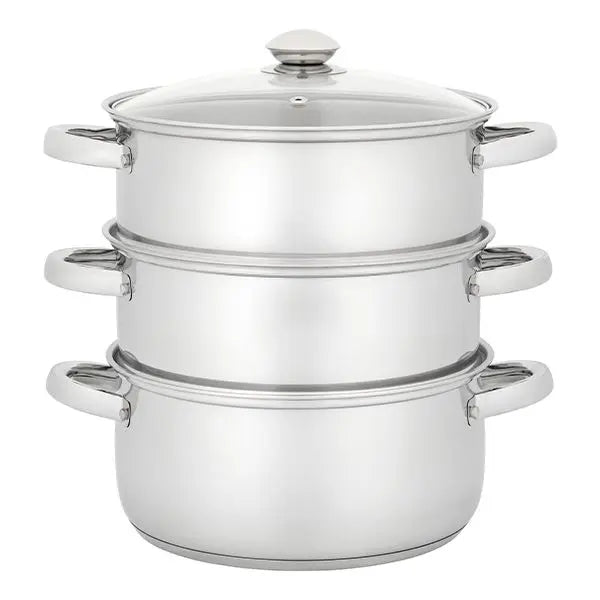 Judge Essentials Steamer 3 Tier Glass Lid 22cm