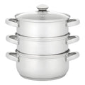 Judge Essentials Steamer 3 Tier Glass Lid 20cm
