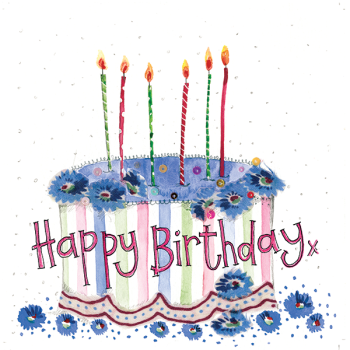 Alex Clark Card Cake And Candles Birthday